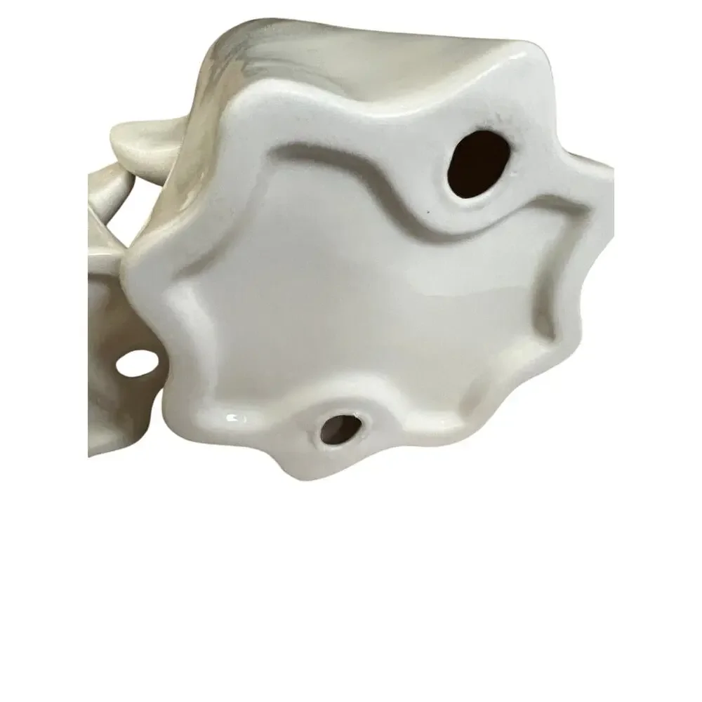 3pc Ceramic Ghost Taper Candle Holder Set Halloween White Candlestick Spooky New